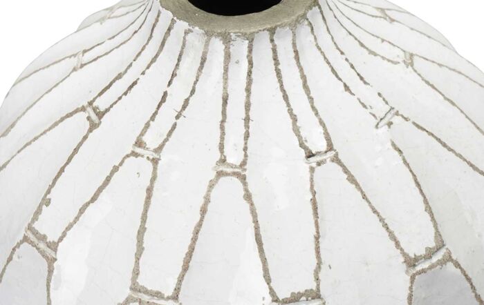 Pacific Lifestyle Gaudi White Stoneware Geometric Vase-70-668