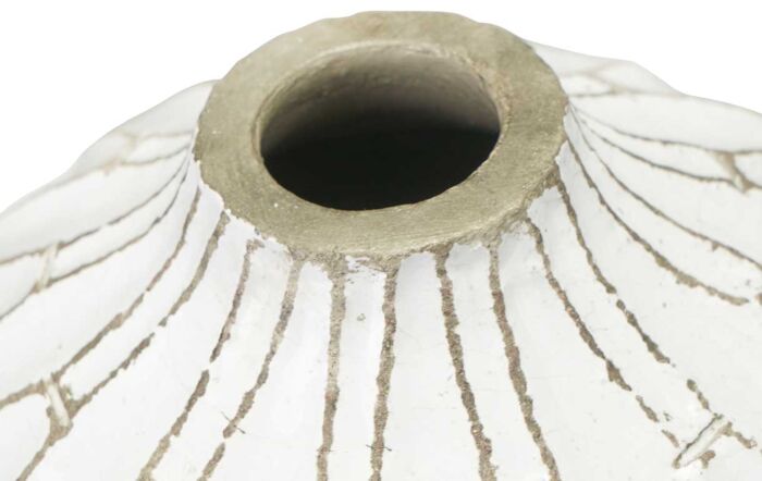 Pacific Lifestyle Gaudi White Stoneware Geometric Vase-70-668