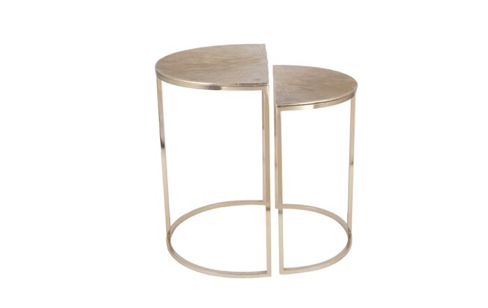 Pacific Lifestyle S/2 Gingko Metal Half Moon Tables-76-422
