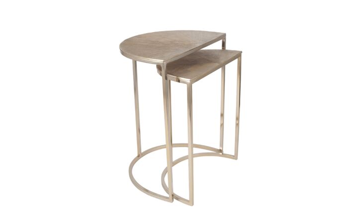Pacific Lifestyle S/2 Gingko Metal Half Moon Tables-76-422 1
