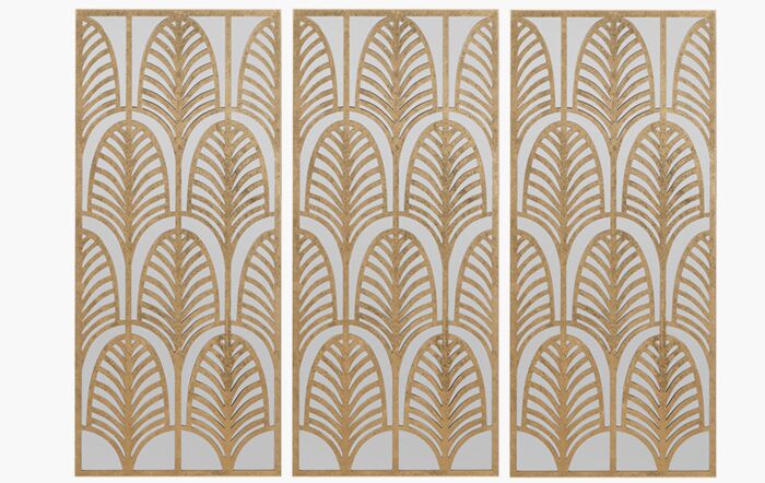Pacific Lifestyle Gold Metal Rectangular Mirrored Wall Art-71-334-GO 1