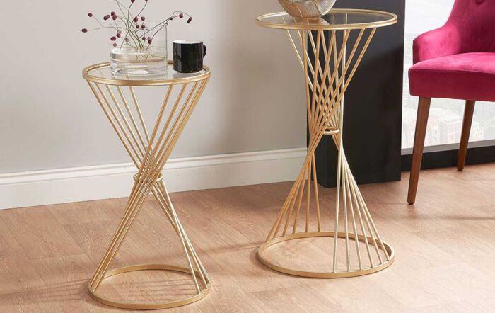 Pacific Lifestyle Liberty Glass And Gold Metal Small Table-76-518-S
