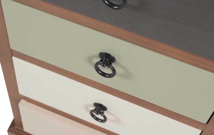 Pacific Lifestyle Loft Pine Wood Sage Multicoloured 5 Drawer Unit