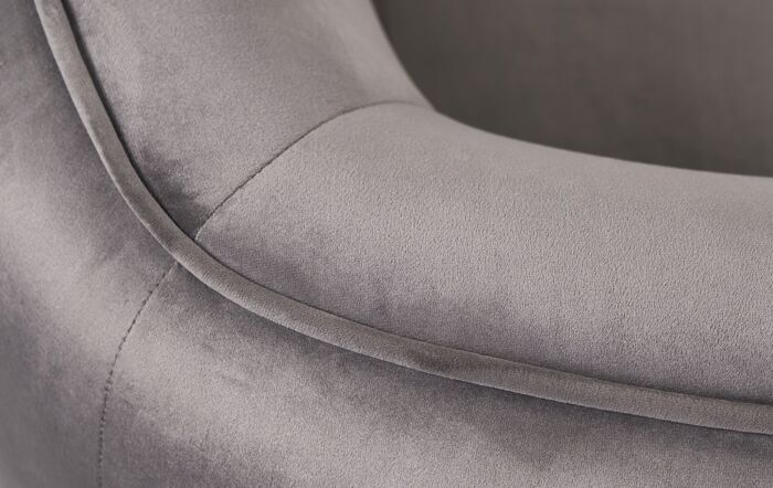 Pacific Lifestyle Lucca Dove Grey Velvet Chair with Gold Legs-15-289-DG