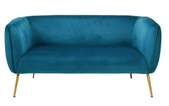 Pacific Lifestyle Lucca Sapphire Blue Velvet Sofa with Gold Legs-15-313-SB 1