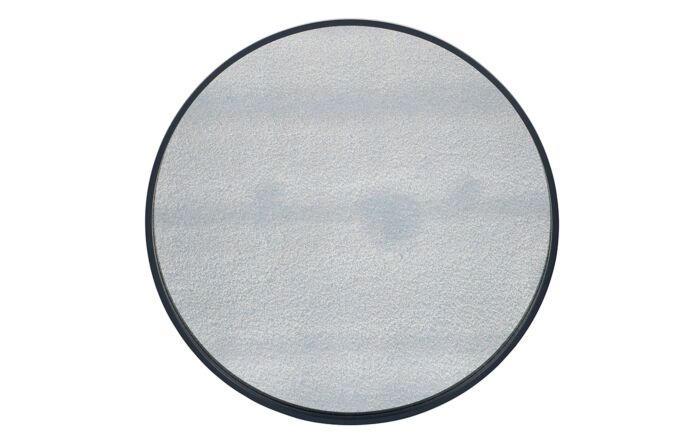 Pacific Lifestyle Matt Black Wood Veneer Round Mirror With Foxed Glass-73-085 1