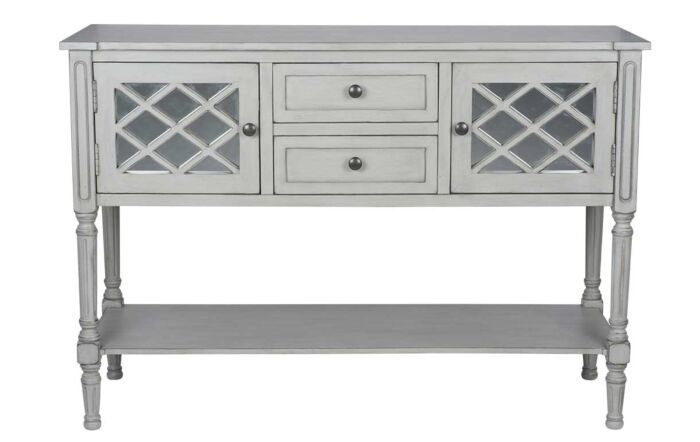 Pacific Lifestyle Puglia Dove Grey Mirrored Pine Wood Dresser-76-276-DG