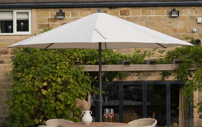 Pacific Lifestyle Riva 3.5m Round Parasol with Base - Champagne -18-120-CH-1 // 18-205-25