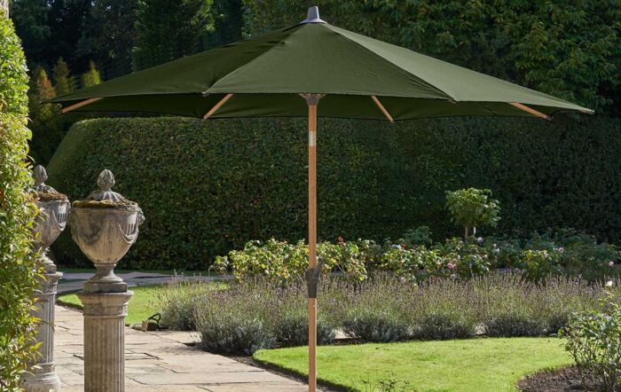 Pacific Lifestyle Riva Teak 3m Round Centre Pole Parasol - Olive Green-18-192-OL