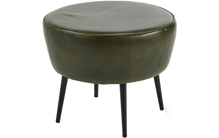 Pacific Lifestyle Donato Sage Green Leather and Iron Stool