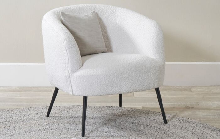 Pacific Lifestyle Siena Bouclé Tub Chair With Black Legs