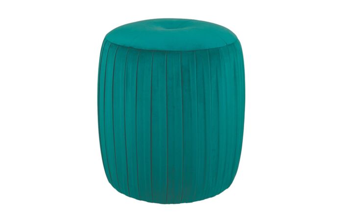 Pacific Lifestyle Velvet Buttoned Cylinder Pouffe-Forest Green