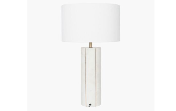 Pacific Lifestyle Venetia White Marble And Gold Metal Tall Table Lamp-30-598-C