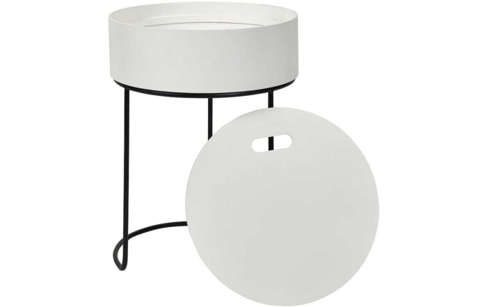 Pacific Lifestyle Hugo White Wood And Black Metal Storage Table-76-532-WH