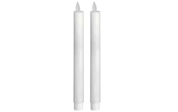 Hill Interiors White Luxe Flickering Flame LED Wax Dinner Candles  Set of 6