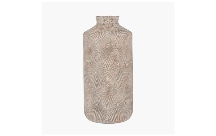 Pacific Lifestyle Pallawan Stone Grey Feather Stoneware Vase-70-613 1