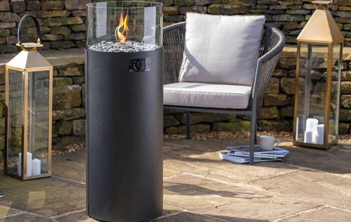 Pacific Lifestyle Cosiscoop Pillar Black Fire Lantern