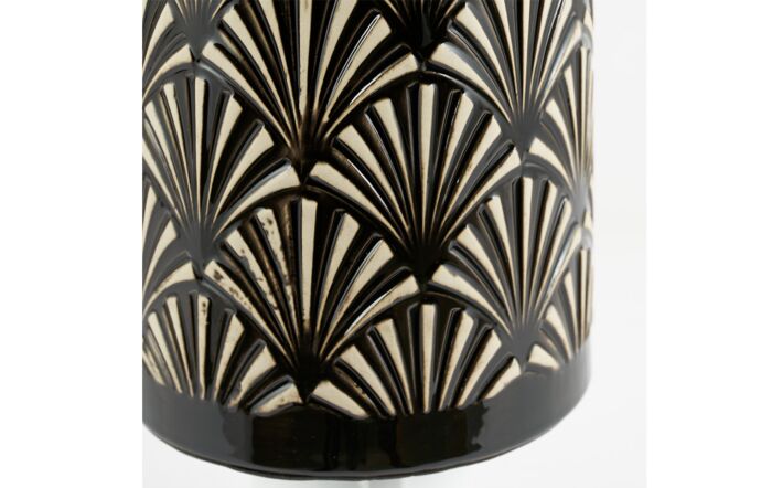 Pacific Lifestyle Poiret Black Art Deco Detail Ceramic Table Lamp-30-807-C