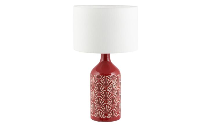 Pacific Lifestyle Poiret Red Art Deco Detail Ceramic Table Lamp-30-805-C