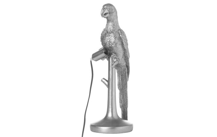 Hill Interiors Percy The Parrot Silver Table Lamp Without Shade-21664 1