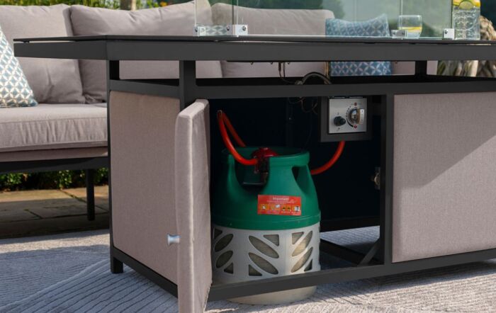 Maze Pulse 3 Seat Sofa Set With Firepit Table - Oatmeal-FB-PUL-3SD-FPT-OT 1