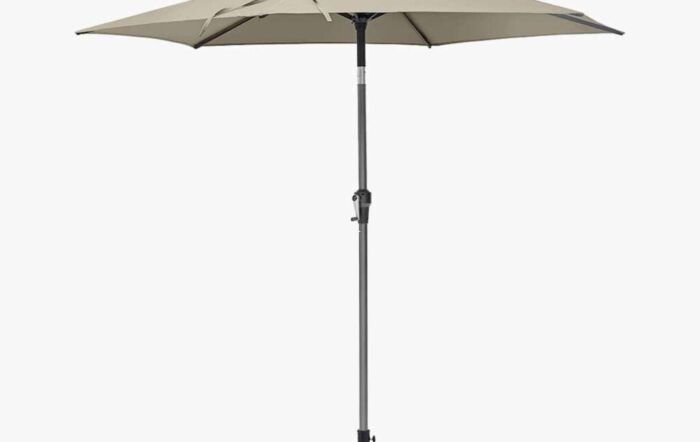 Pacific Lifestyle Riva 2.5m Round Champagne Parasol & 25kg Base-18-118-CH & 18-205-25