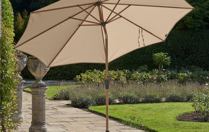 Pacific Lifestyle Riva Teak Round 3m Champagne Parasol-18-192-CH