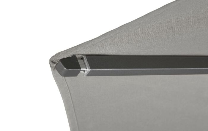 Pacific Lifestyle Riva 3m Luna Grey parasol With 40kg Ceramica Grey Wheeled Base-18-119-LG-18-300-GY