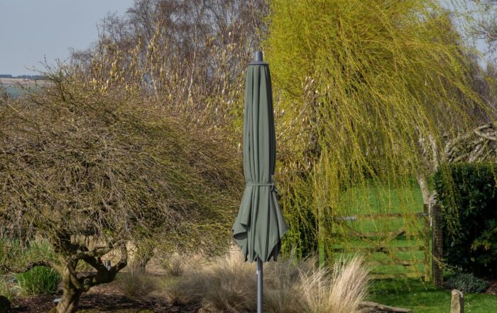 Pacific Lifestyle Riva 3m Round Olive Parasol & 25kg Base-18-119-OL & 18-205-25