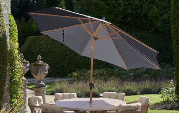 Pacific Lifestyle Riva 3m Teak Anthracite Parasol With 40kg Wheeled Base-18-192-GY-18-123