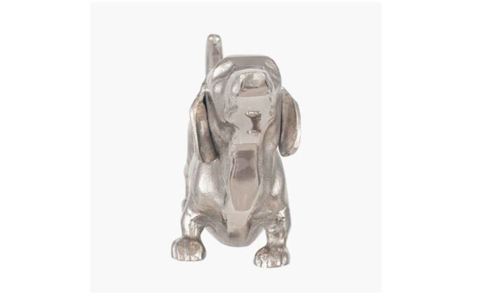 Pacific Lifestyle Silver Metal Sausage Dog Bookends-70-625