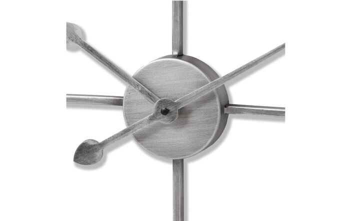 Hill Interiors Silver Heart Skeleton Wall Clock-17857