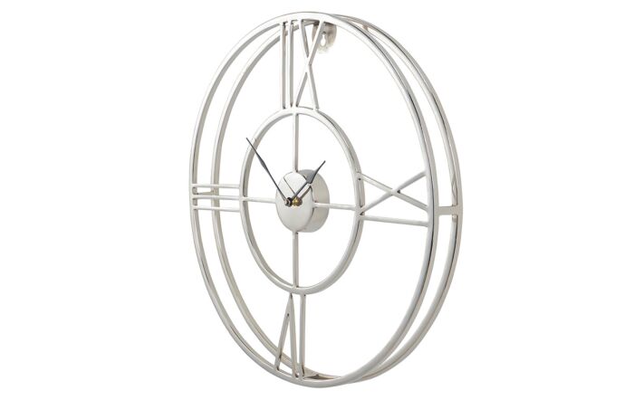 Pacific Lifestyle Silver Metal Double Framed Wall Clock-75-221-SI 1
