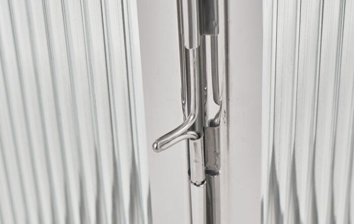 Pacific Lifestyle Silver Metal And Ribbed Glass Lantern Large-70-665-NI-L