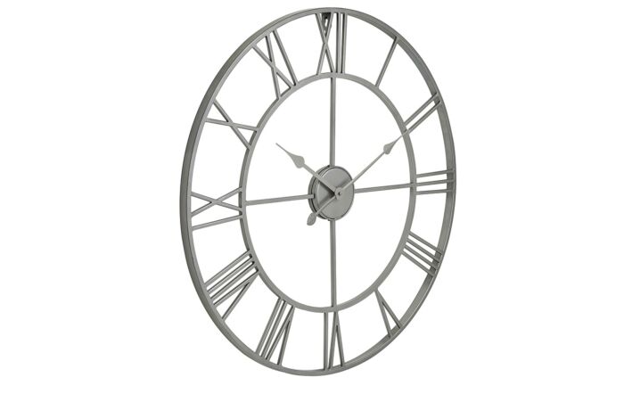 Hill Interiors Silver Skeleton Wall Clock-21622