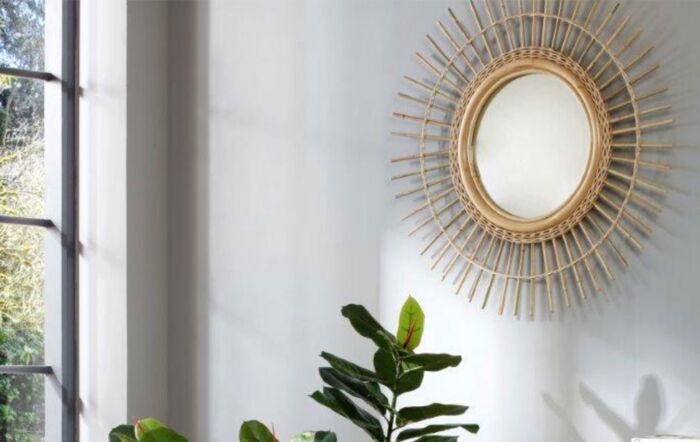 Starburst Rattan Mirror-Natural