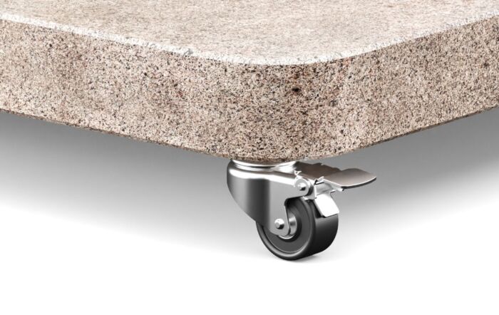 Pacific Lifestyle Venezia Sandstone Round Edge Granite 120kg Wheeled Parasol Base-18-199