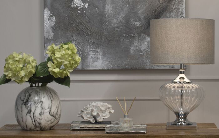 Hill Interiors Verona Glass Table Lamp with Shade-17592