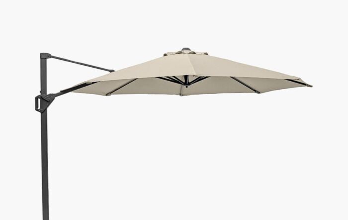 Pacific Lifestyle Voyager T1 3m Round Champagne Free Arm Parasol with 90kg Wheeled Granite Base-18-303-CH & 18-125
