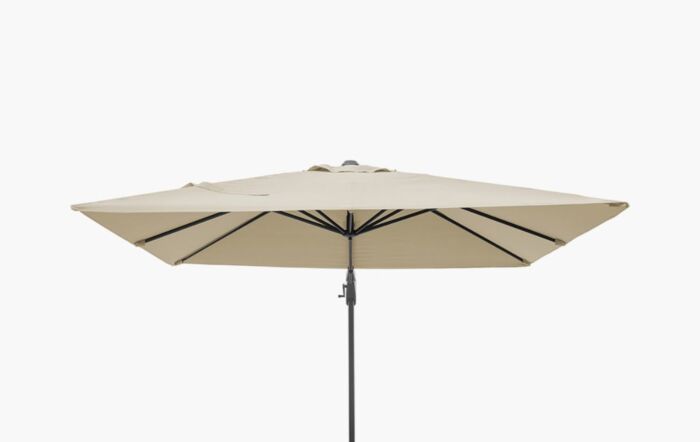 Pacific Lifestyle Voyager T2 2.7m Square Champagne Free Arm Parasol & 90kg Wheeled Granite Base-18-301-CH &18-125