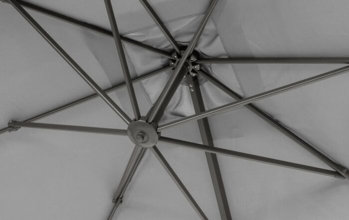 Pacific Lifestyle Voyager T2 2.7m Cantilever Parasol Luna Grey With 90kg Wheeled Base-18-301-LG & 18-125