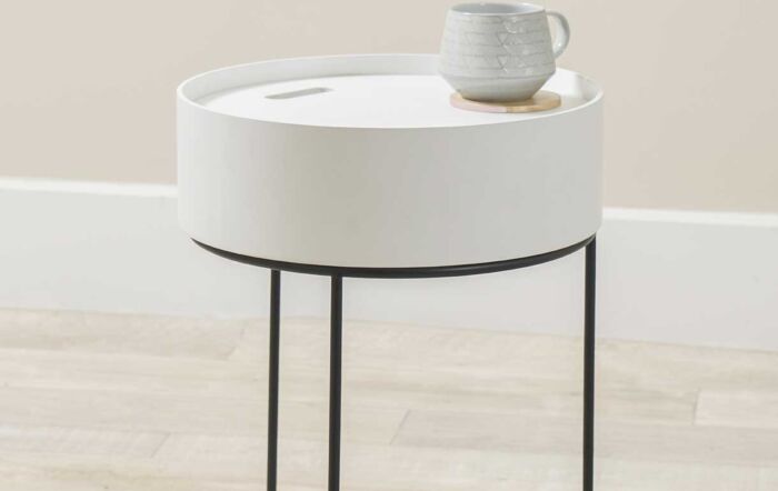 Pacific Lifestyle Hugo White Wood And Black Metal Storage Table-76-532-WH