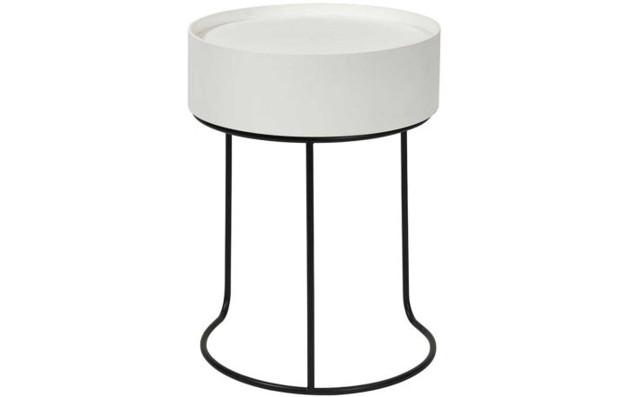 Pacific Lifestyle Hugo White Wood And Black Metal Storage Table