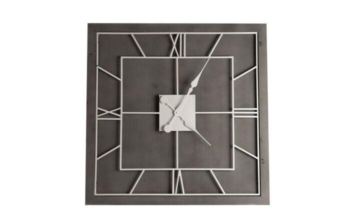 Hill Interiors Williston Grey Large Square Wall Clock