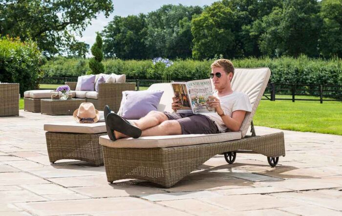 Maze Winchester Rattan Sunbed Set-WIN-204024