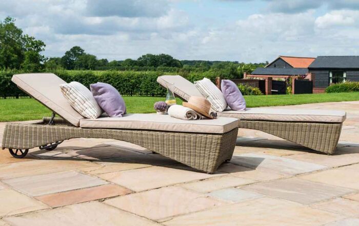 Maze Winchester Rattan Sunbed Set-WIN-204024