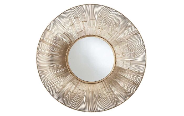 Pacific Lifestyle Gold Metal Wire Round Wall Mirror-73-098-GO 1