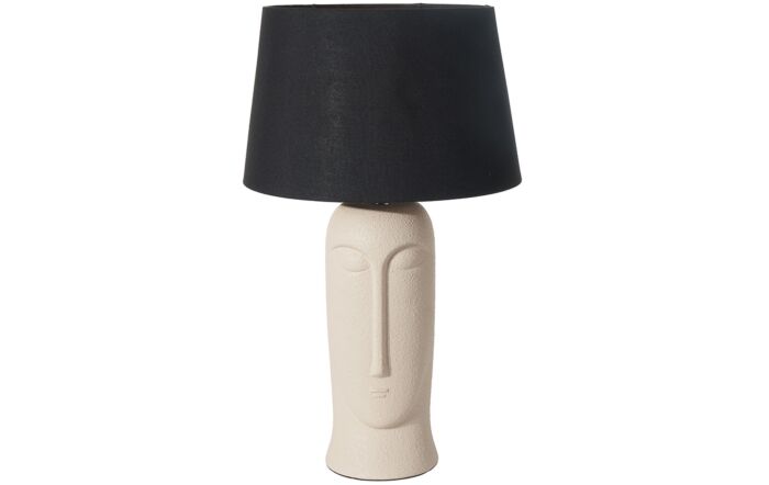Pacific Lifestyle Rushmore Cream Texture Ceramic Table Lamp With Face Detail-30-937-C