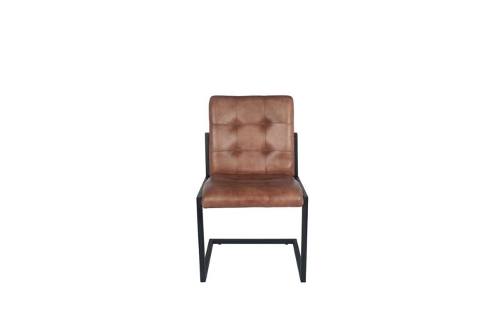 Pacific Lifestyle Vintage Brown Leather & Iron Buttoned Chair-15-261-VB