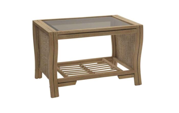 Desser Opera Cane Glass Top Coffee Table-OperaCoffeeT
